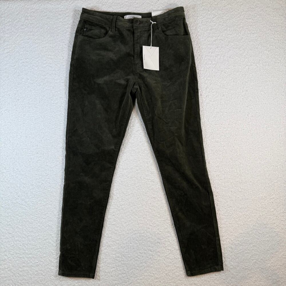 NWT Kancan womens green Corduroy jeans style KC6333OL size 13/30 skinny